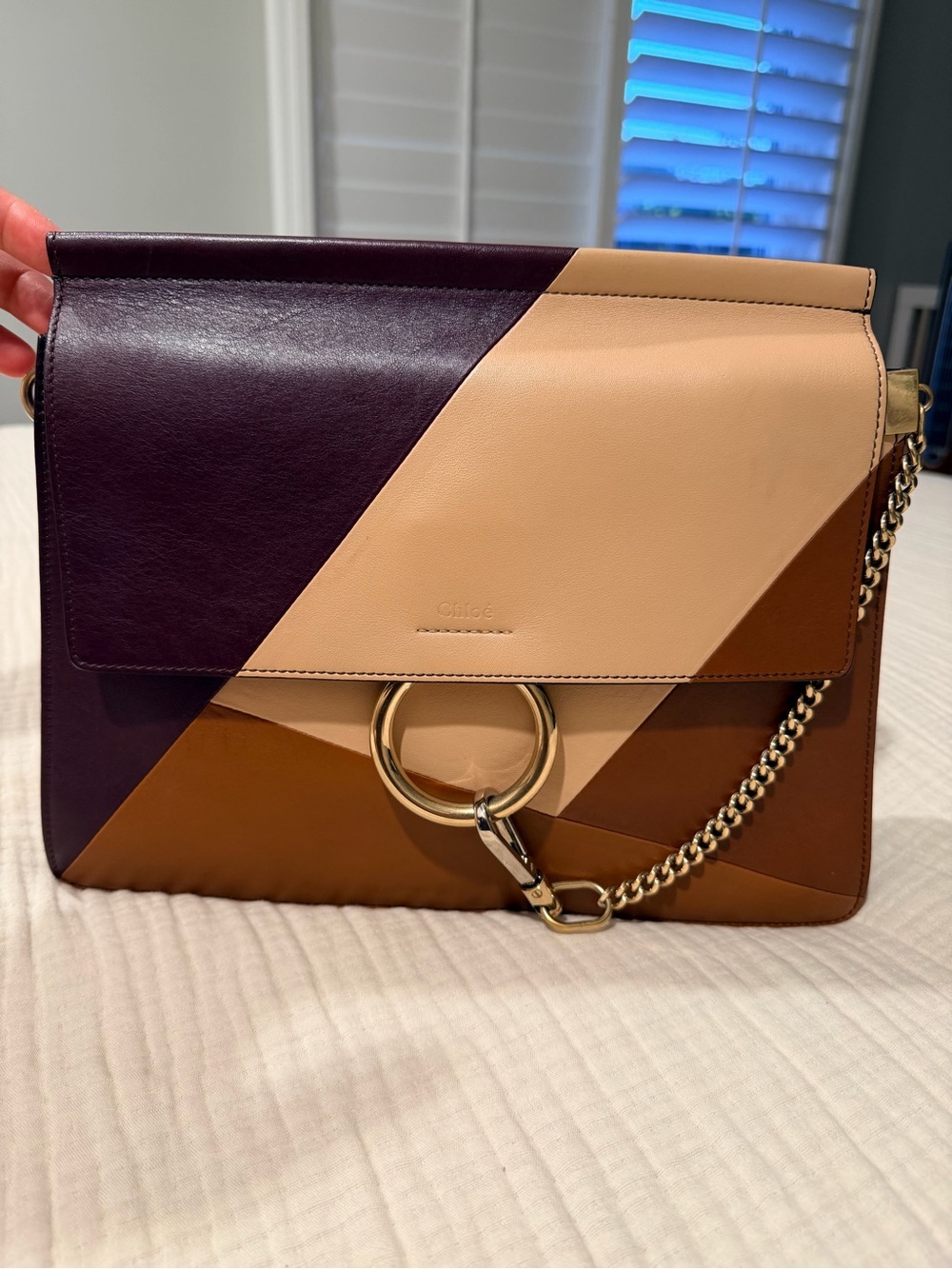 Chloé Faye Medium Shoulder Bag in a multicolor patchwork